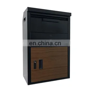 Home Large Package Waterproof Outside Metal Steel Letter Mail Mailbox Post Wall thumbnail-1