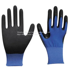 13G Polyester Liner Nitrile Sandy Palm Coated Work Gloves EN388 thumbnail-1