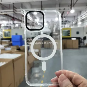 Magsafe Hard Plastic PC Ohone Cases for Iphone 13, Combo of TPU+PC+colored Len Frame thumbnail-1