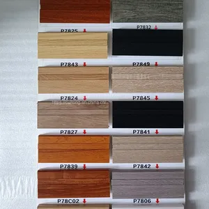 Baseboard Wholesale Corner Line 7cm PVC Anchor Line With Nail Cover Strip Floor Wood Grain Black and White Grey Closing thumbnail-1