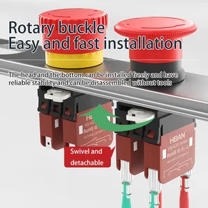 Ip65 22mm Big Red Head 20a One Normally Open and One Normally Close Latching Push Button thumbnail-5