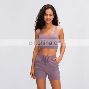 87%Nylon 13%Spandex New Colors Fitness Strappy Sports Bra Women Yoga Workout Crop Tops Activewear Bra thumbnail-3