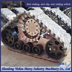 Harvester Modified With Rubber Track, Half Chain Track, Mud Ground Anti Slip and Anti Sinking thumbnail-1