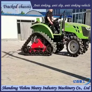 Agricultural Tractor Modified With Triangular Track Wheels for Anti-skid and Anti Sinking thumbnail-1