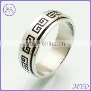 Professional Factory Wholesale Fashion Ring Greek Key Stainless Steel Ring thumbnail-1