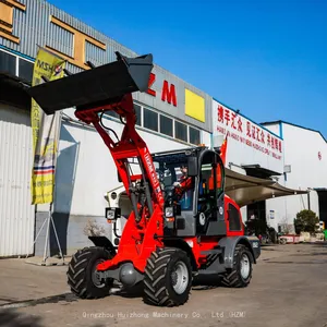 HZM812 Loader 1.2ton Mini Wheel Retractable Telescopic Loader With Optional Attachments Price thumbnail-1