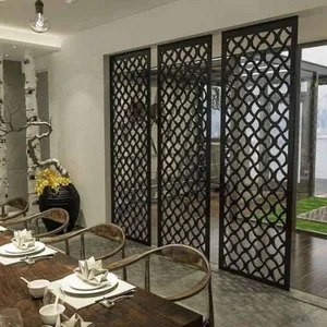 Freestanding Black Screen Divider | Classic Wrought Iron Garden Fence | Functional Partition for Indoor & Outdoor Use thumbnail-3