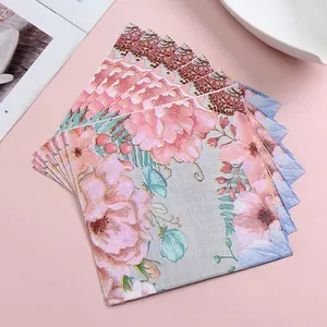 Ningbo PartyKing 3-Ply, Pack of 50 Party Decorative Paper Napkins Color Printed With Gold Foil Cocktail Luncheon Napkins thumbnail-5