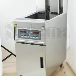 Single-cylinder Vertical Electric Frying Oven With Oil Filtering Cart thumbnail-1