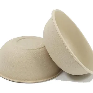 Restaurant Salad Soup Disposable Bowl, Biodegradable Plant Fiber, Bulk Sizes 500ml 1000ml thumbnail-4