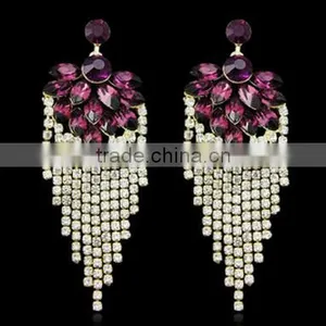 Yiwu Jewelry Factory Wholesale Fashion Cheap Water Drop Jewelry Earrings Latest Design Diamond Earring thumbnail-3