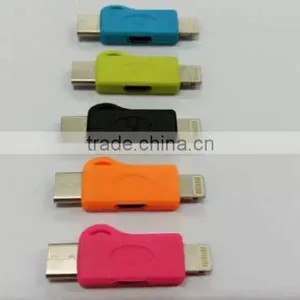 Wholesales 2 in 1 Micro USB 5 Pin to 8 Pin Adapter For IPhone 6 and Android thumbnail-3