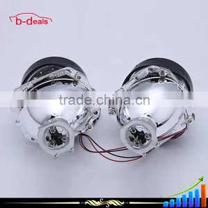 2.5 Inch H1 H7 H4 Hid Projector Lens With Yellow White Colors Smd Angel Eyes thumbnail-5