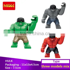 Decool Bricks Toys 0144-0146 Large Hulk 7.5cm Three Color Building Blocks Bricks Set thumbnail-1
