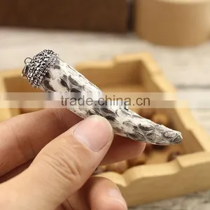 JF6935 Crystal Pave Snake Skin Snakeskin Horn Charm Pendant thumbnail-1