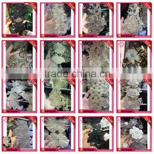Hotsale Big Brown Flowers Dacron Lace for Islamic Middle East Mohammedan Muslim thumbnail-3