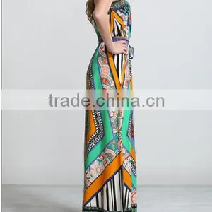 Glamorous Geometric Printed Sleeveless Bandeau Long Tube Bangkok Dress thumbnail-2