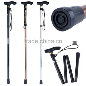 Adjustable Folding Walking Cane Strong Sturdy Aluminum Ergonomic Handle WH000365 thumbnail-1