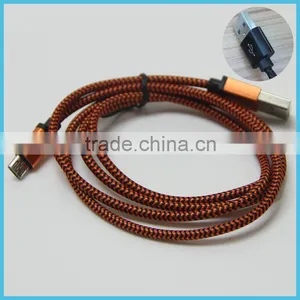 3ft Nylon Braided Usb Cable Micro Usb to Mini Din Cable for Iphone Charger Usb Cable thumbnail-2