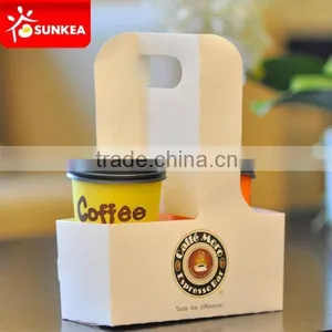 Printed Take Away Coffee Cup Carriers With Handle thumbnail-1