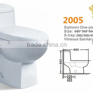 Ceramic One Piece Cheap WC Toilet With Soft Close Seat thumbnail-2