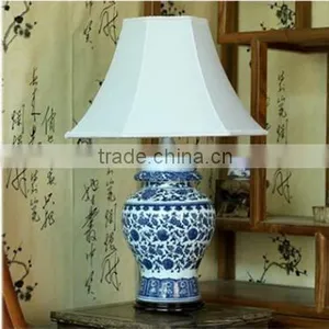 China Ceramic Blue and White Ceramic Vase Bedside Table Lamp thumbnail-1