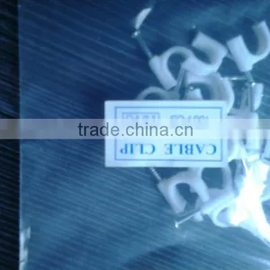 Supply White Circle Nail Wire Clip /nail Cable Clips 28mm thumbnail-3