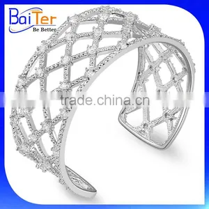 High Quality 925 Sterling Silver Wedding Cuff Bracelet Wholesale thumbnail-2