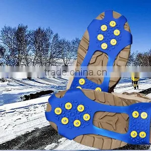 Winter Outdoor Hot Sale 10 Spikes Non-slip Rubber Climbing Ice Crampons thumbnail-6