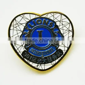 Customized Heart Shaped Gold Plated Lapel Pins thumbnail-1
