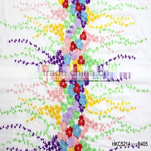 Chiffon Lace Fabric, 3d Flower Lace Embroidered Fabric For Costumes/ Wedding Dress thumbnail-4