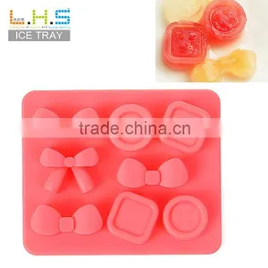 Eco-friendly Bowknot and Button Shape Lego Ice Mold Silicone Ice Cube Tray thumbnail-1