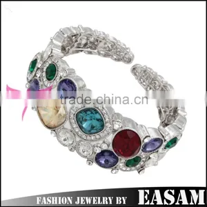 Luxury and Fashion Colorful Crystal Bangle, Fashion Charming Bangle Bracelet, Metal Bracelet thumbnail-5