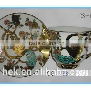 Flower Decorate Custom Printed Ceramic Tea Cup and Saucer thumbnail-6