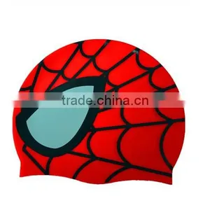Silicone Waterproof Cool Spiderman Mask Car Children Kids Swimming Hat Swim Cap thumbnail-1