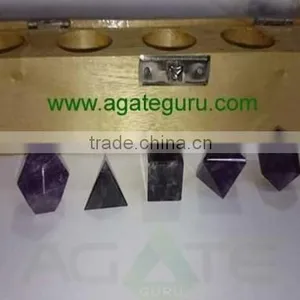 Amethyst 5pcs Geometry Set With Wooden Box : Wholesale Geometry 5pcs Sets thumbnail-1