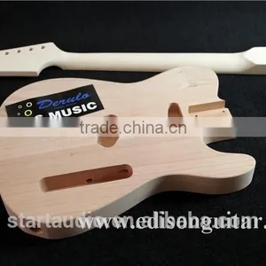 DIY Unfinished Electric Guitar Kits Solid A Level Mahagany Body MX-001 thumbnail-4