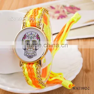 Elastic Knitting Watch Chain Skull Promotional Gift Watch thumbnail-2