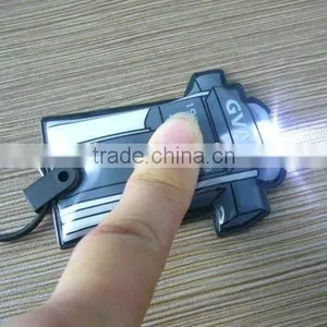 LED Flashlight Pvc Key Chain With Keyring thumbnail-1