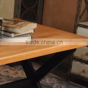 Industrial Real Wood Table Metal Table LOFT Style thumbnail-3