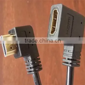 90 Degree HDMIA Male to HDMIA Female Cable 24k Gold Plated Connector thumbnail-1
