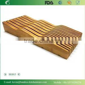BH013 Sanitary Knife Holder Set in Kitchen Morden Style Home Knife Holder Durable Bamboo Knives Holder thumbnail-1