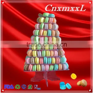 Unique 9 Tiers Clear Plastic Macaron Tower Macaron Stand thumbnail-1