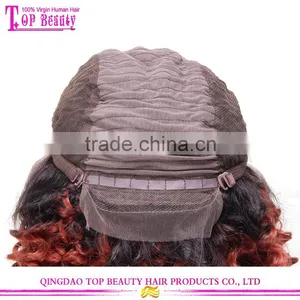 Qingdao Top Beauty Unprocessed Wholesale Virgin Malaysian Hair Afro Kinky Curly Two Tone Color Wig thumbnail-6