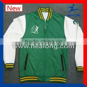 Custom Rib Collar Zipper Up Sublimation Varsity Jackets thumbnail-1