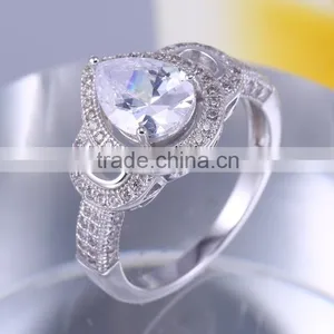 CZ Jewellery Cubic Zirconia Engagement Wedding Ring Design for Women Latest Fashion Silver Jewelry thumbnail-2
