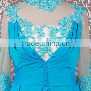 RSE679 Custom Made Trumpet Mermaid Fat Sexy Mother Of The Bride Dresses With Sleeves thumbnail-2