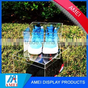 2016 Visible Dustproof Acrylic Nike Shoes Display Box With Label thumbnail-3