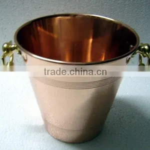 Solid Copper Champagne Bowl, Ice Bucket and Mugs for Moscow Mule thumbnail-1