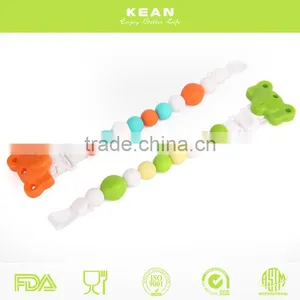 Safety Natural Rubber Silicone Baby Teething Pacifier Clips thumbnail-1
